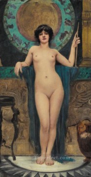 Estudio de la dama neoclásica de Campaspe, John William Godward Pinturas al óleo